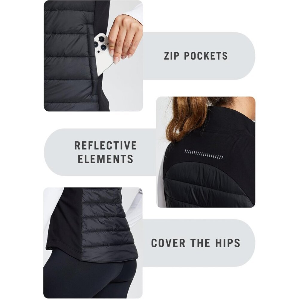 Women's Lightweight Water Resistant Puffer Vest Warm Sleeveless Jacket - Picture 4 of 7